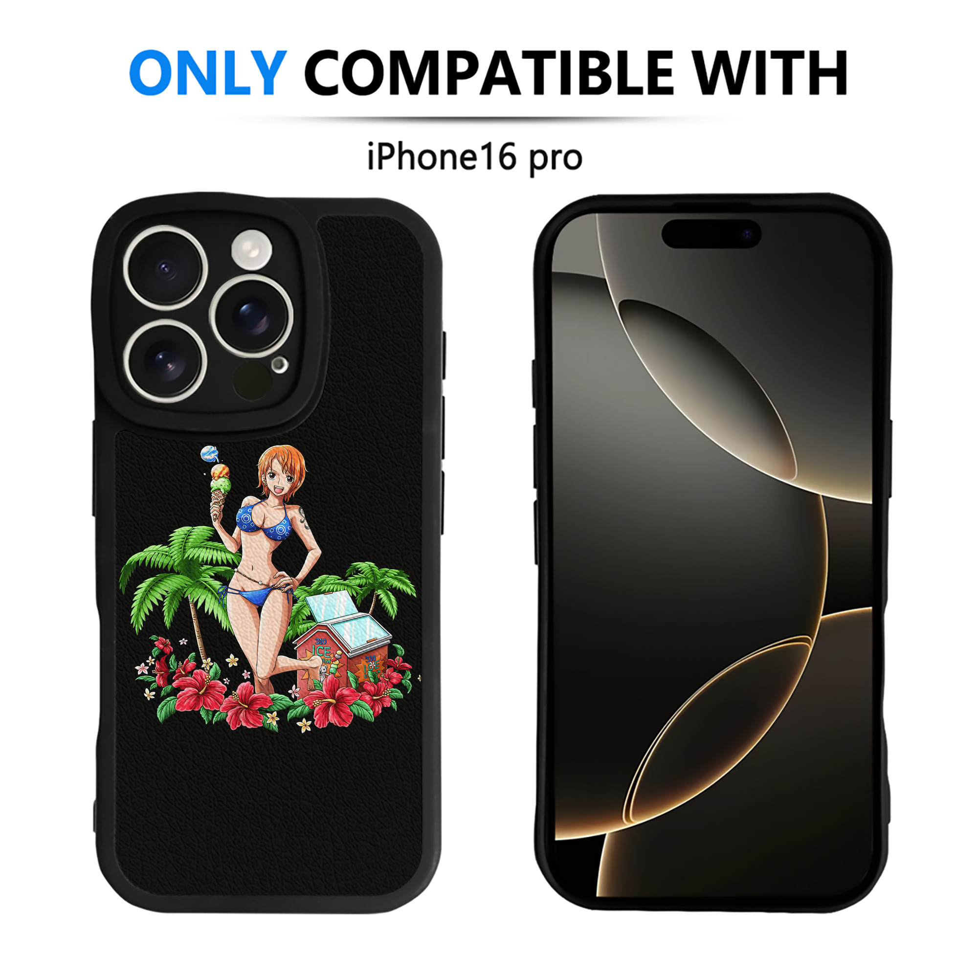 （画像用） ワンピース ナミ ONE PIECE Nami 【iPhone 16シリーズ対応】シリコンスマホケース（レザー調） 材質：シリコン